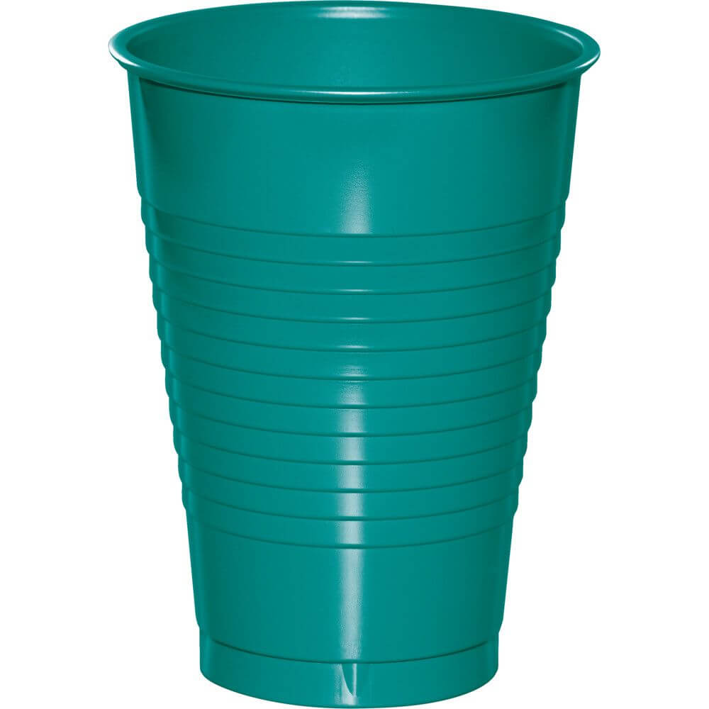 Tropical Teal Plastic Cups 12oz 20ct 