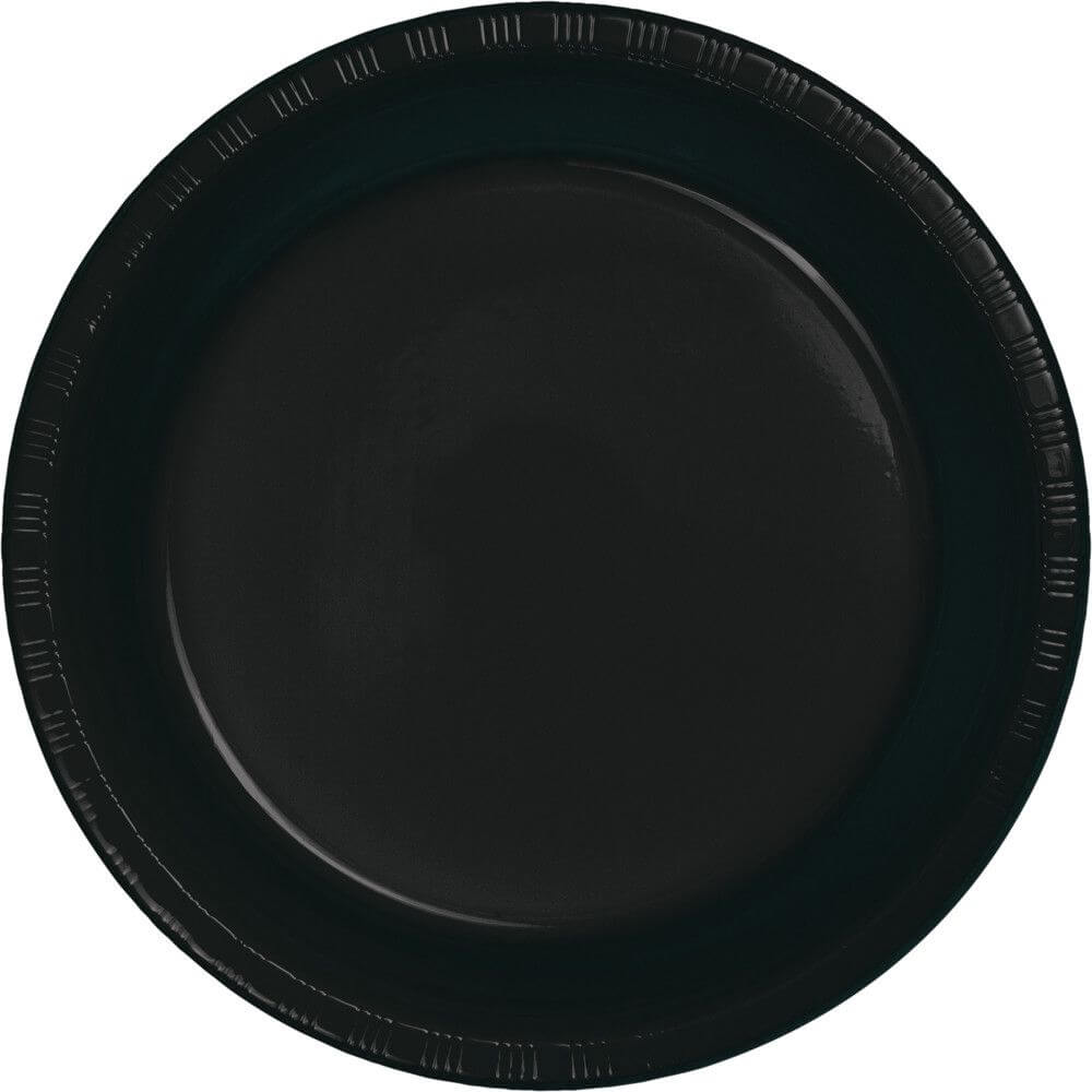 Black Velvet Plastic Lunch Plates 7in 20ct 