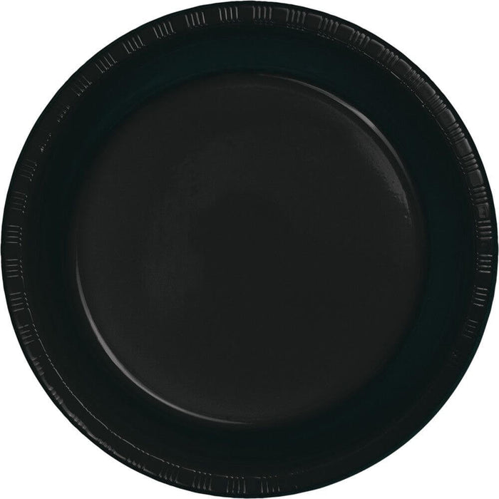 Black Velvet Plastic Lunch Plates 7in 20ct 