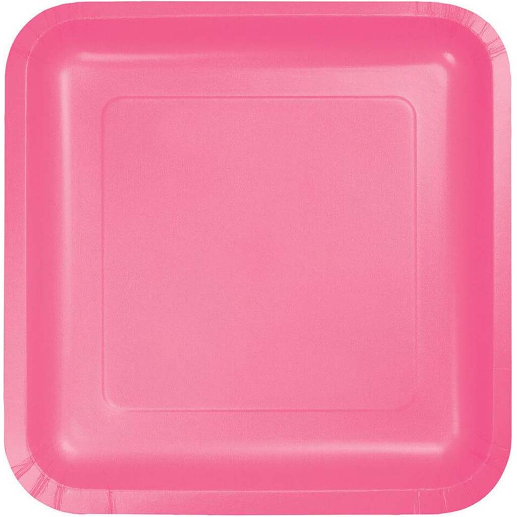 Paper Lunch Plates 7in 18ct, Candy Pink 