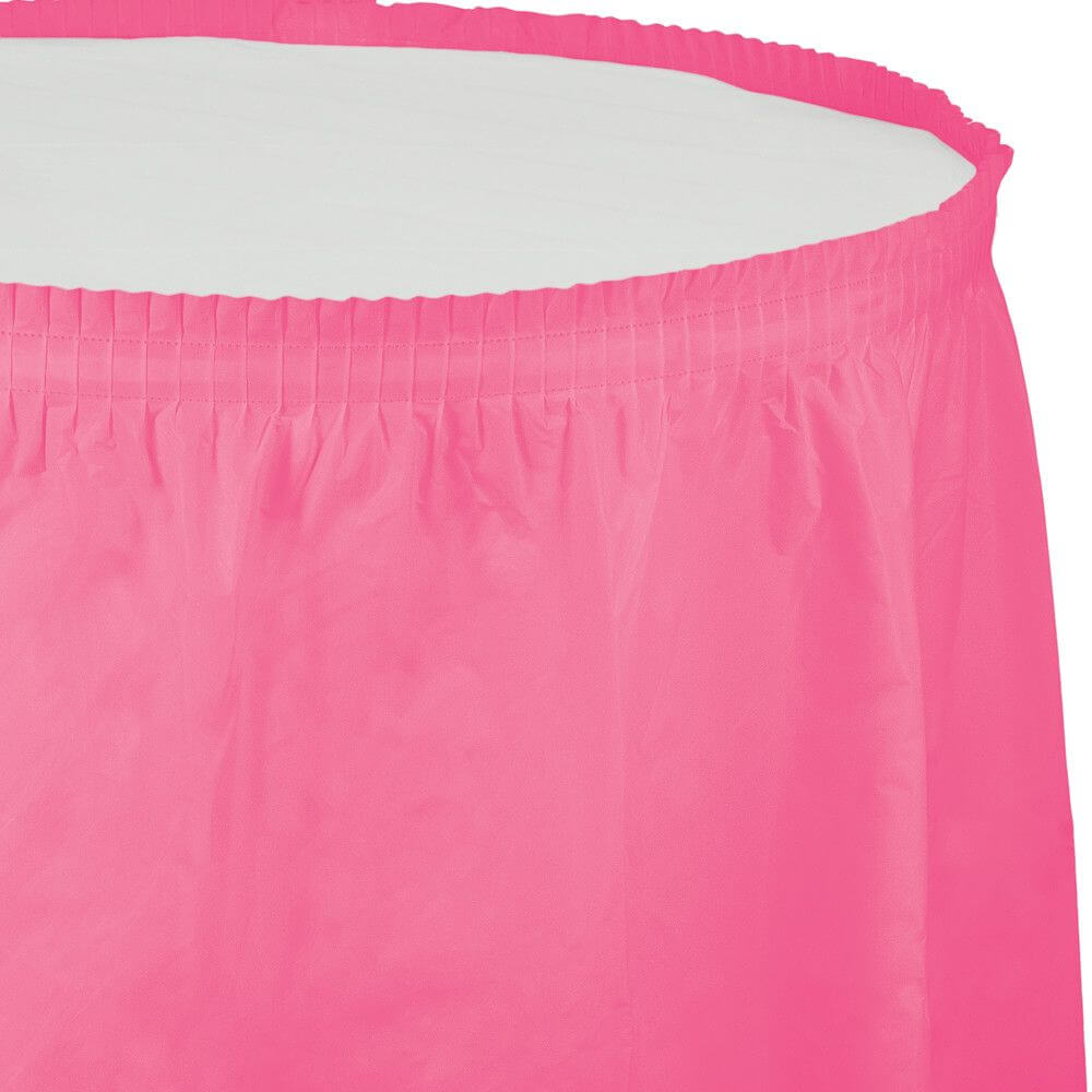 Plastic Tableskirt 14ft, Candy Pink 