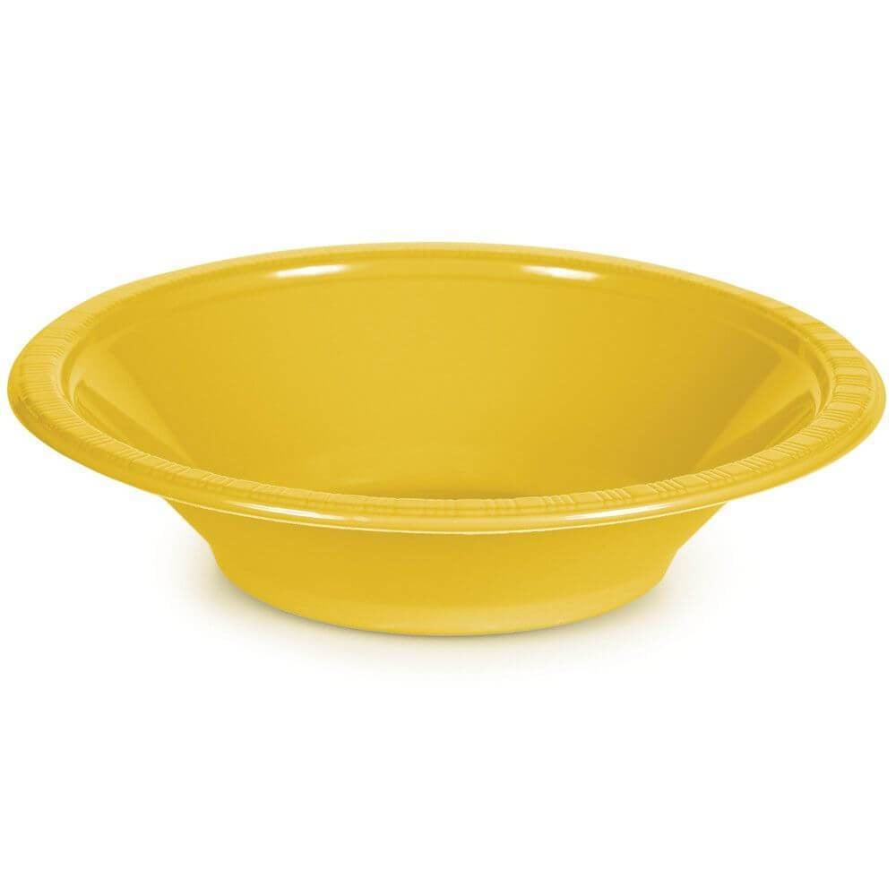 Plastic Bowl 12oz 20ct, Schoolbus Yellow 