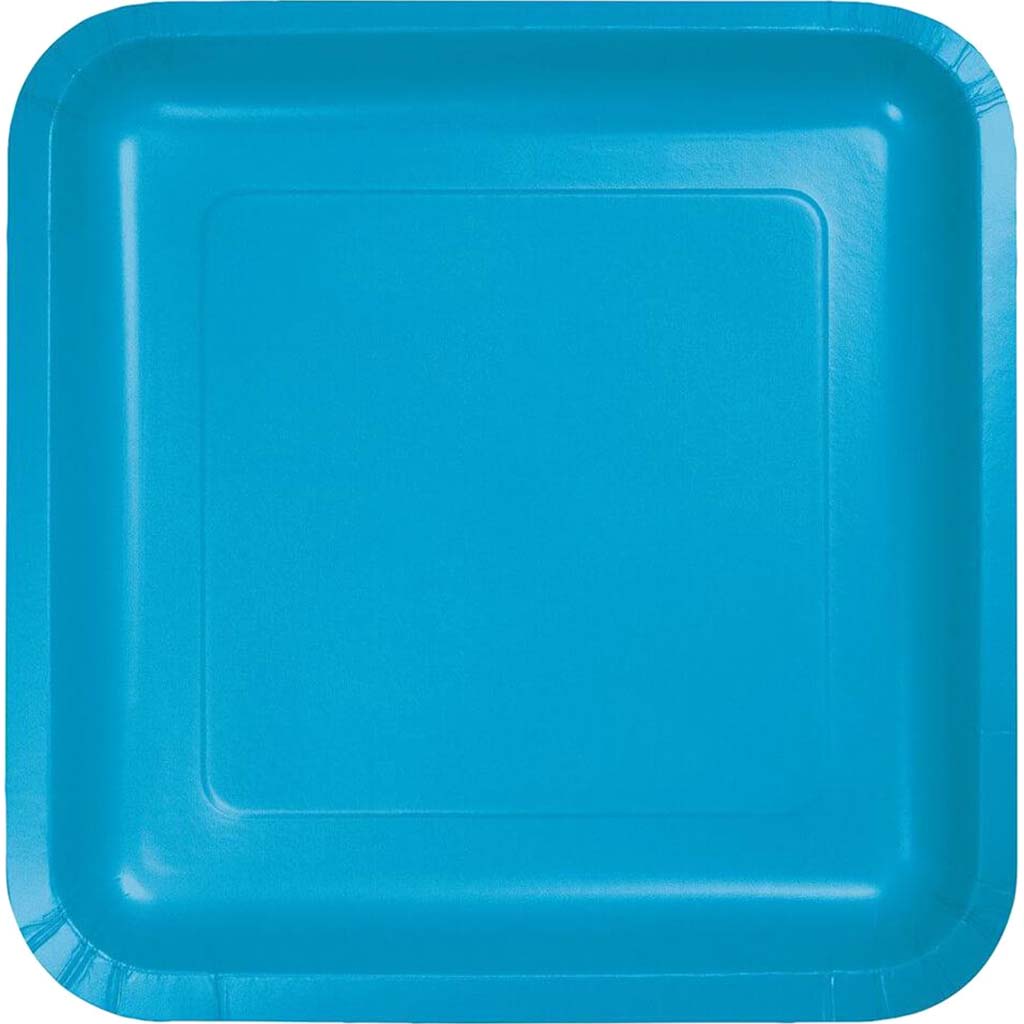 Turquoise Paper Lunch Plates 7in 18ct 