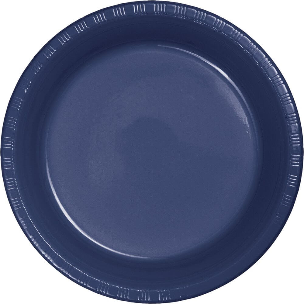 Navy Blue Plastic Dinner Plates 9in 20ct, 