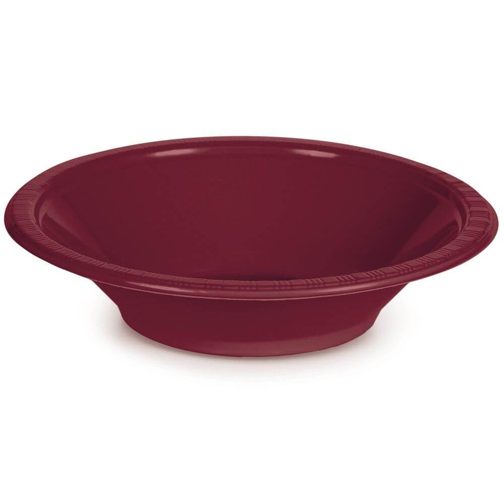 Plastic Bowl 20ct, Burgundy 