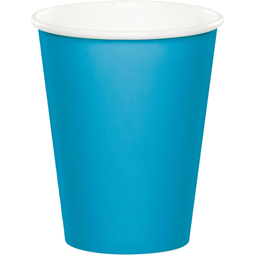 Paper Cups 9oz 24ct, Turquoise 