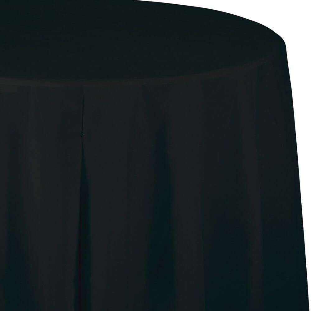 Black Velvet Octy Round Plastic Table Cover 82in 