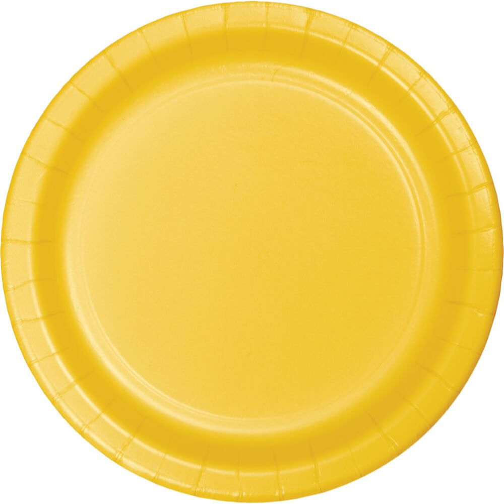 Lunch Plates 7in 75ct, Schoolbus Yellow 