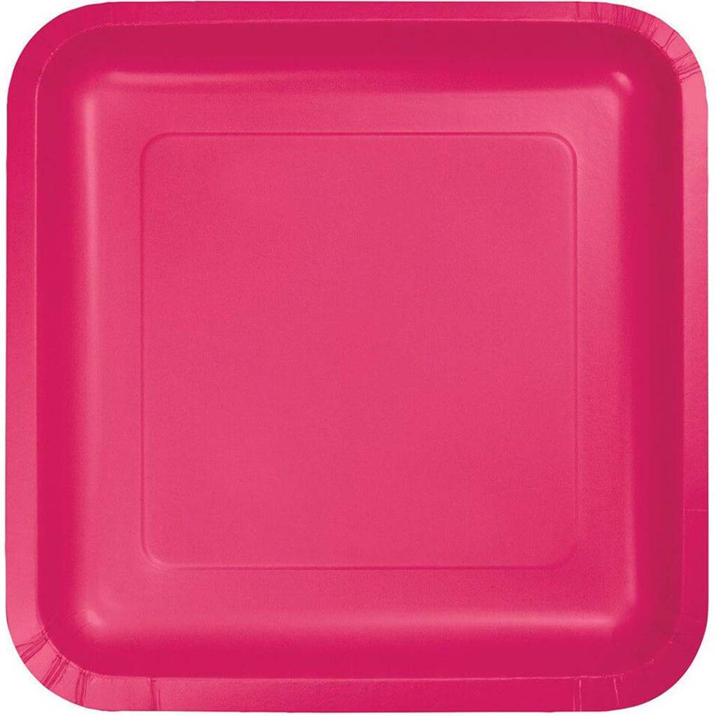 Paper Lunch Plates 7in 18ct, Hot Magenta 