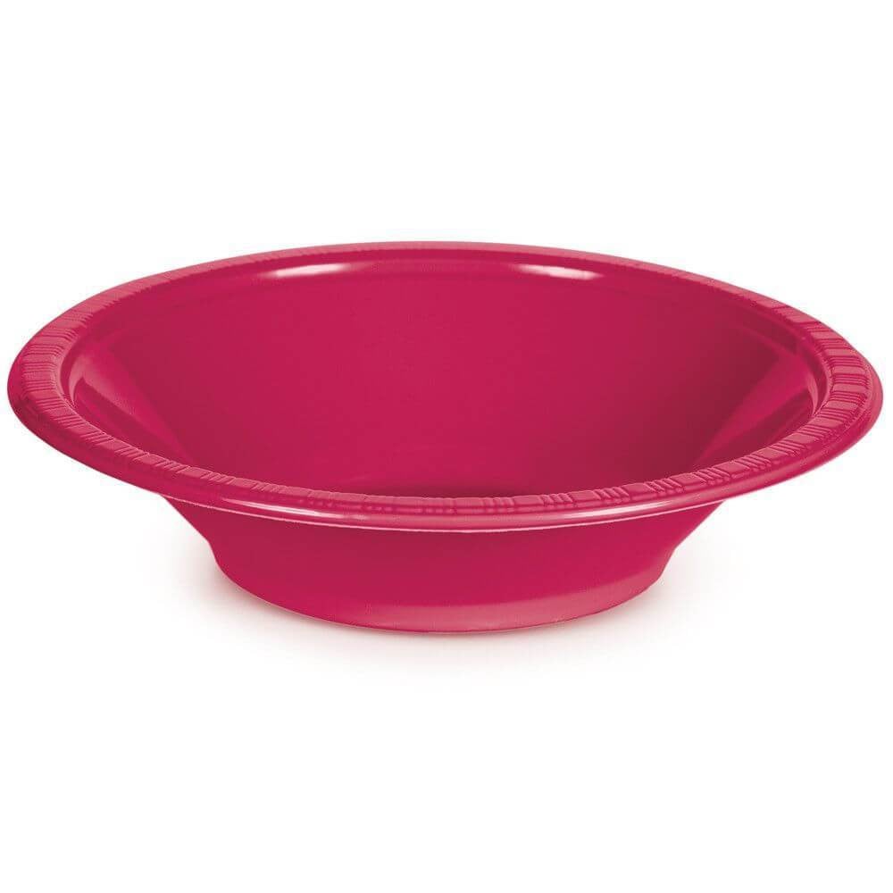 Plastic Bowl 20ct, Hot Magenta 