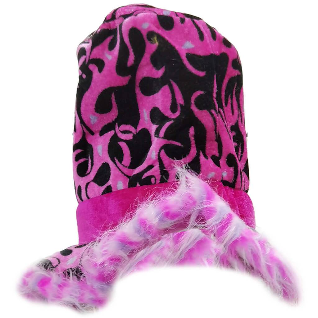 Pink Furry Flame Top  Hat