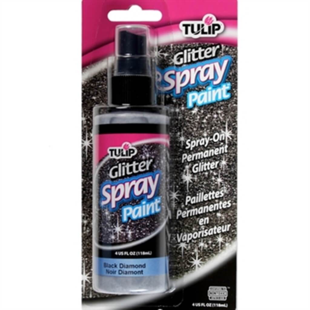 Tulip brand glitter spray paint in black diamond  Glitter spray paint,  Glitter spray, Fabric glitter