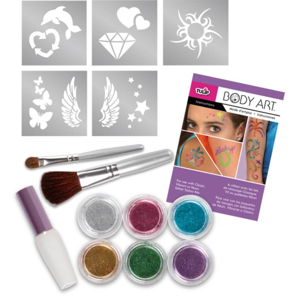 BODY ART GLITTER TATTOO KIT VIBRANT