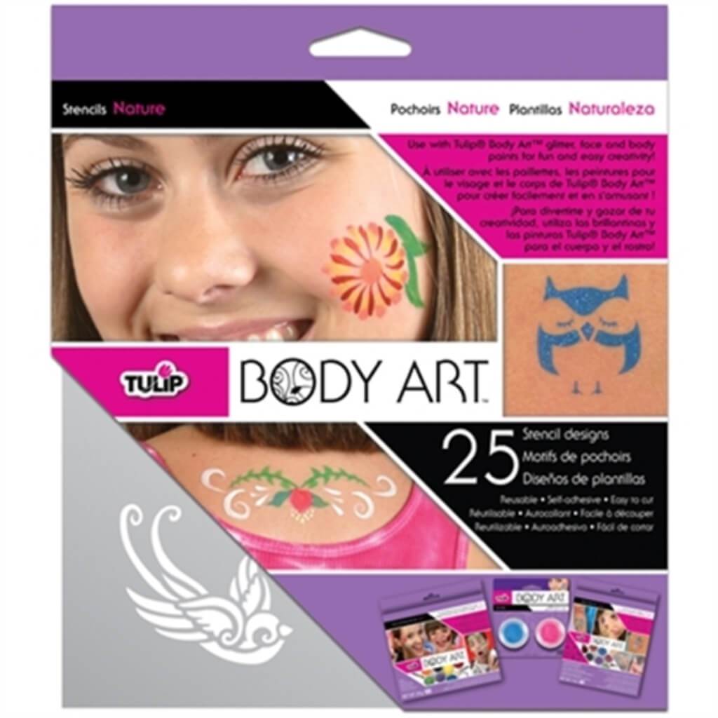 TULIP BODY ART STENCILS NATURE
