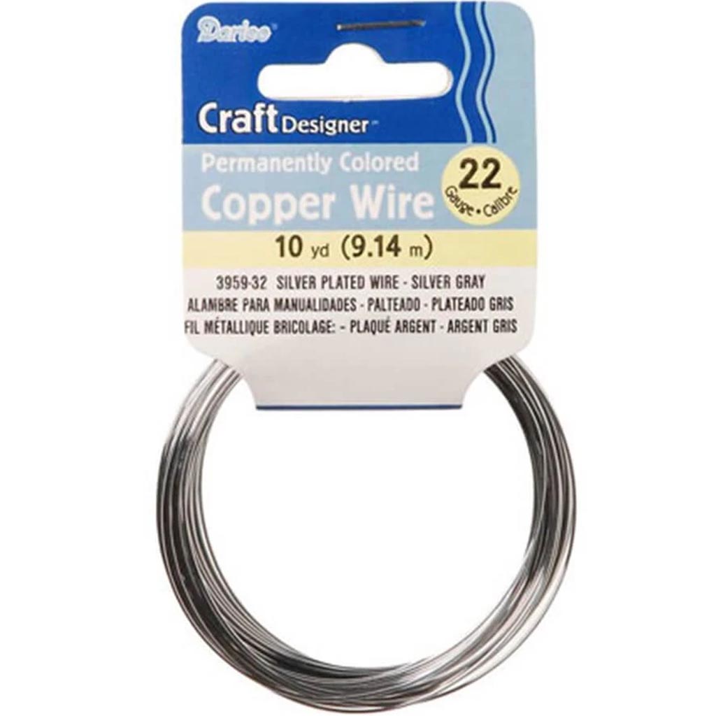 Silver Plated Copper Wire 22 Gauge Gray 10 Yards 