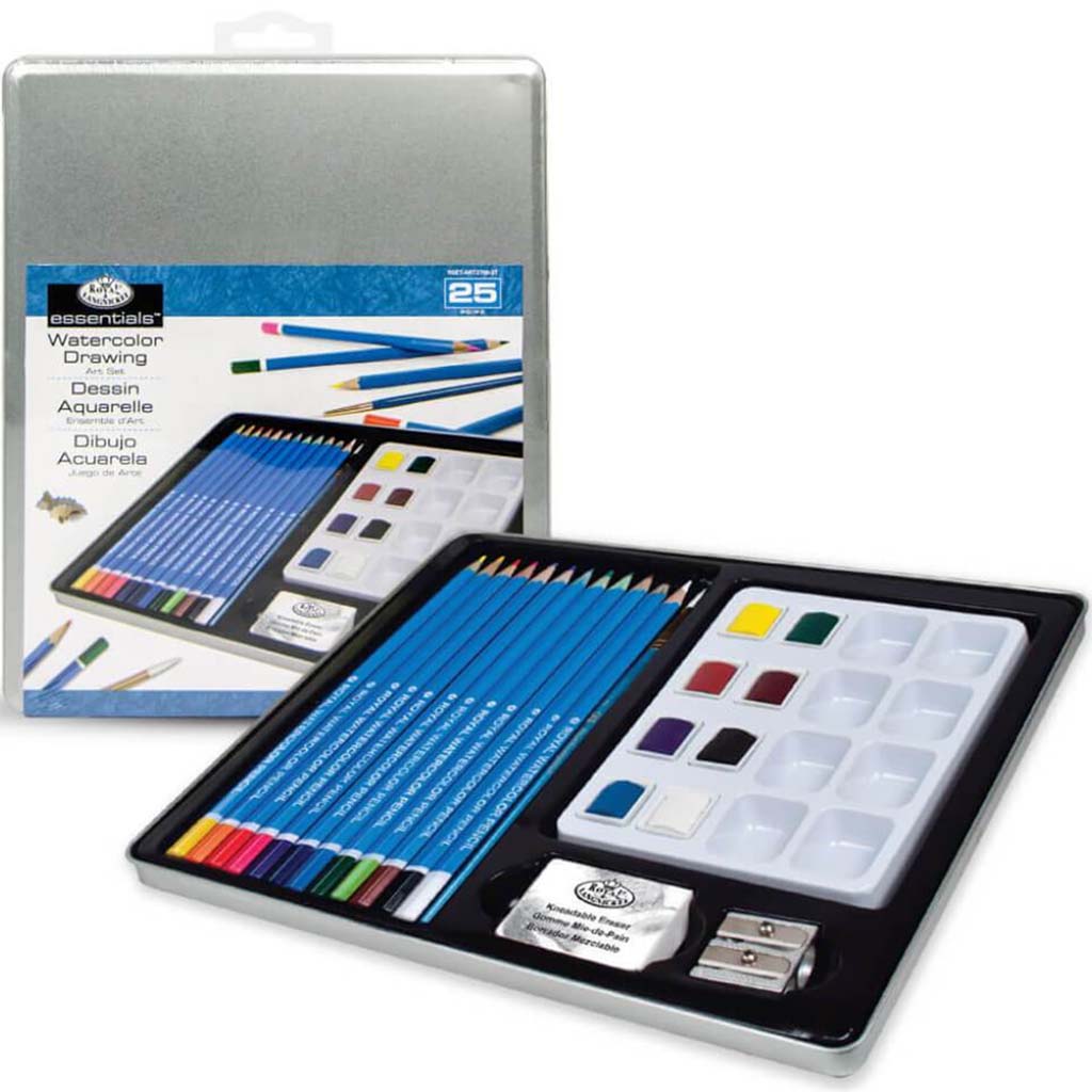 Watercolor Drawing Tin Art Set 25pc 