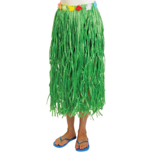 Green Hula Skirt with Flowers 