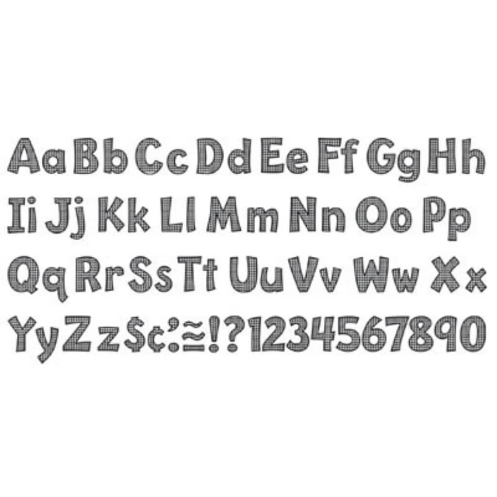 Gingham Play Combo Accents 4" Black 