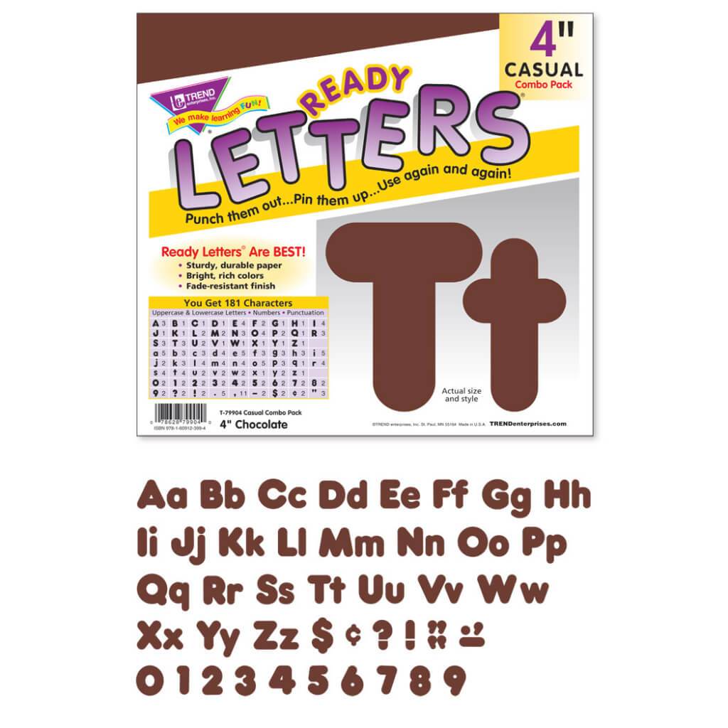 Ready Letters Casual Chocolate 4" 