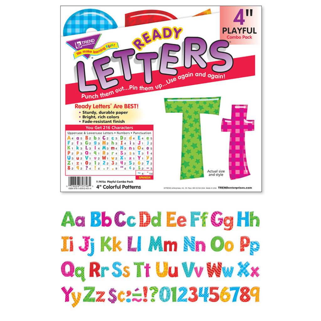 Ready Letters Colorful Pattern Combo Pack 4" 