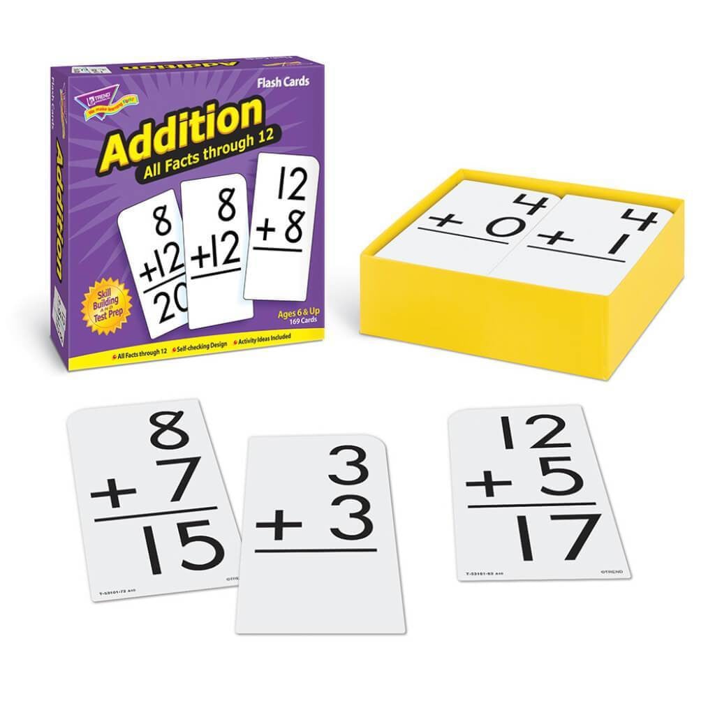 Addition 0-12 Flash Cards 