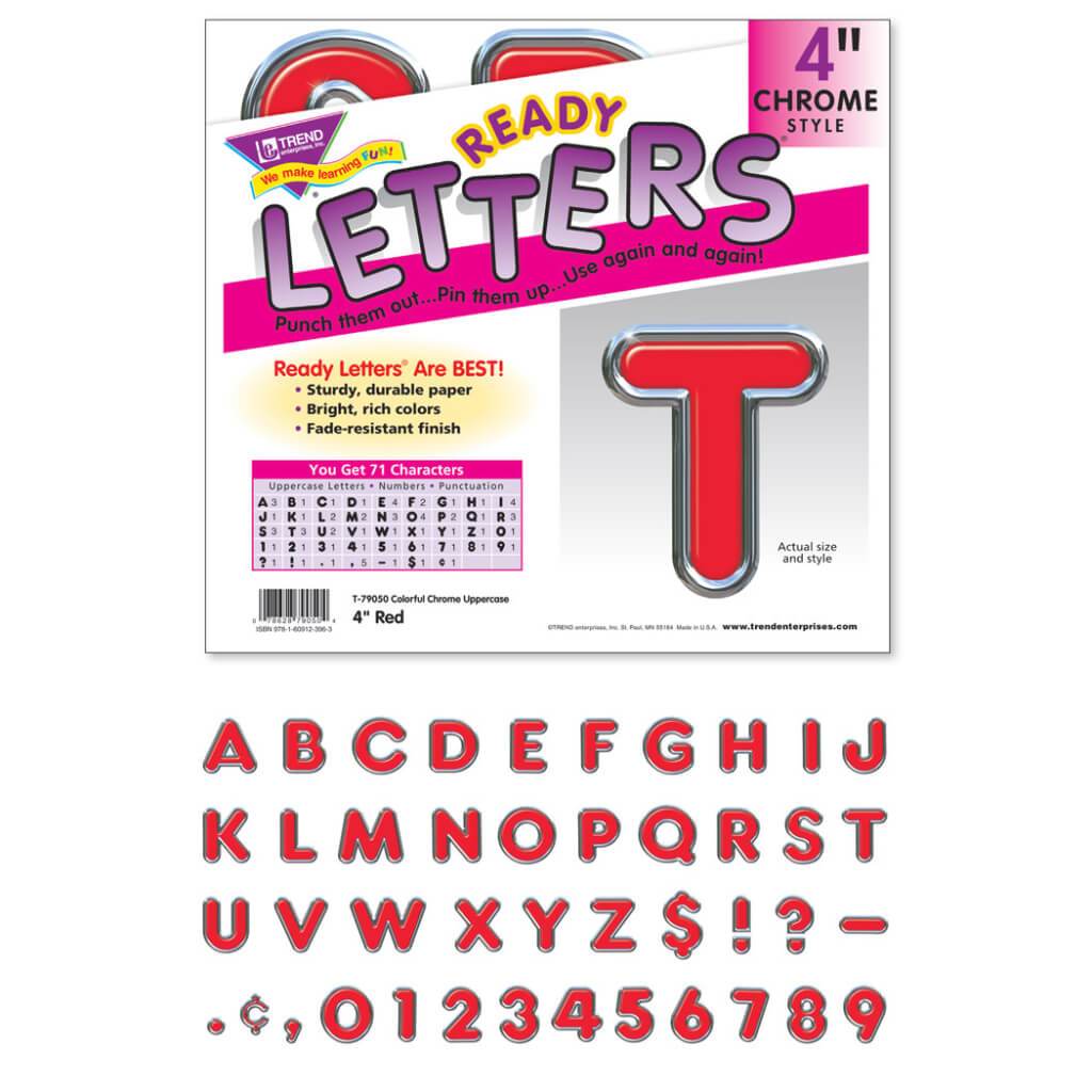 Ready Letters Colorful Chrome 4" Red 