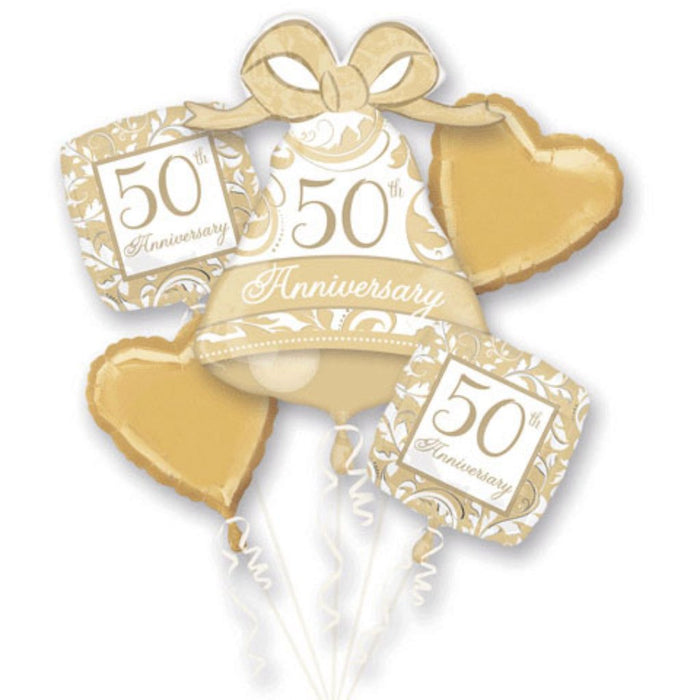50Th Anniversary Foil Bouquet  5Pcs