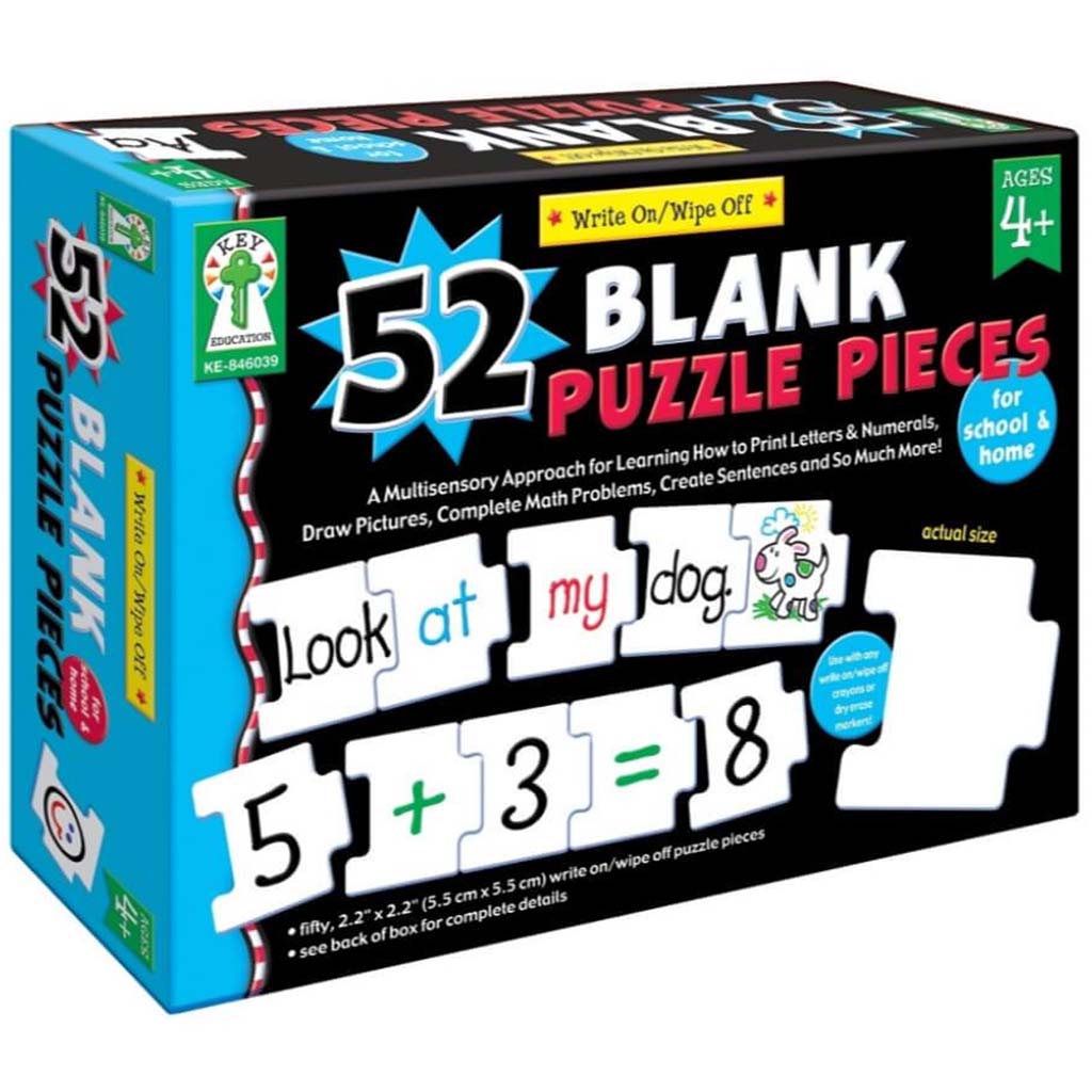Write-On/Wipe-Off: 52 Blank Puzzle Pieces Puzzle 