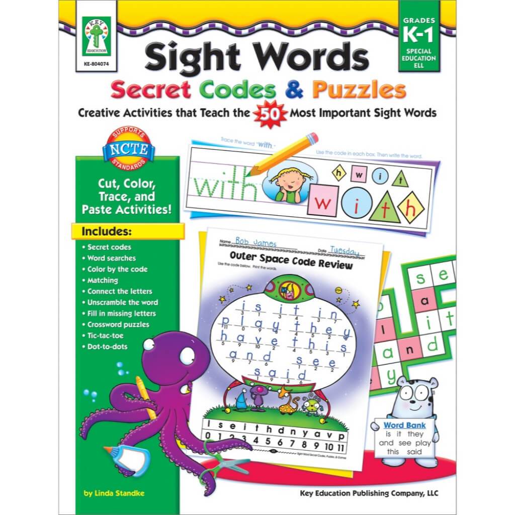 Sight Words Secret Codes &amp; Puzzles Resource Book 