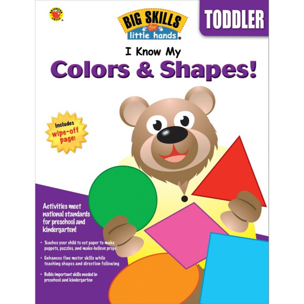 I Know My Colors &amp; Shapes! 80 page Workbook Grade Preschool-Kinder 