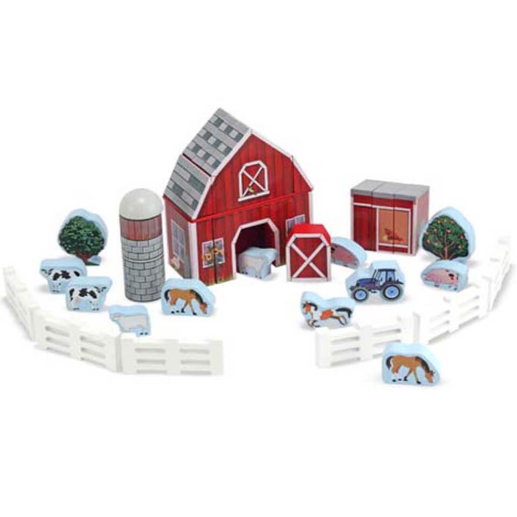 Wooden Farm Blocks Play Set 