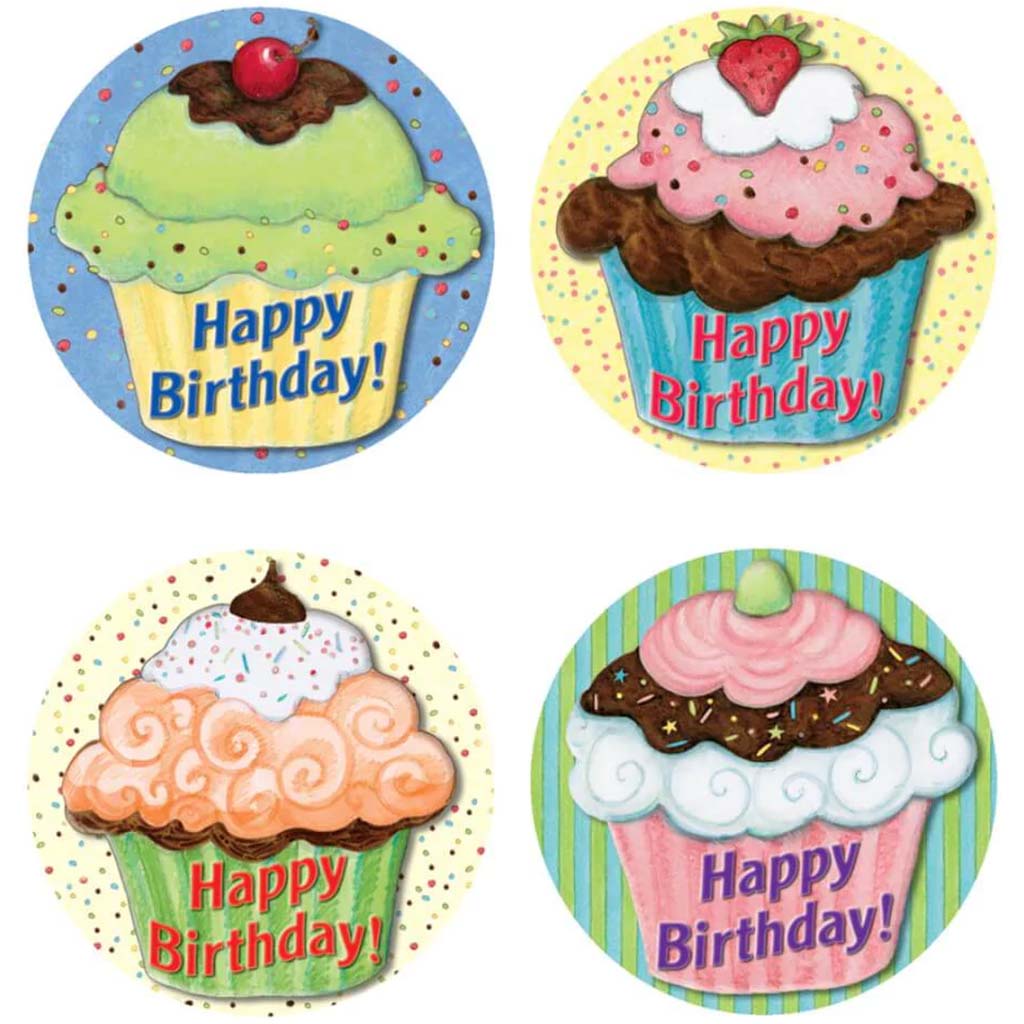 Cupcake Happy Birthday Badges 