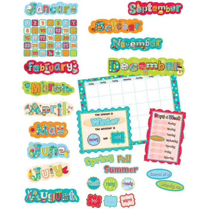 Dots On Turquoise Calendar Bulletin Board 