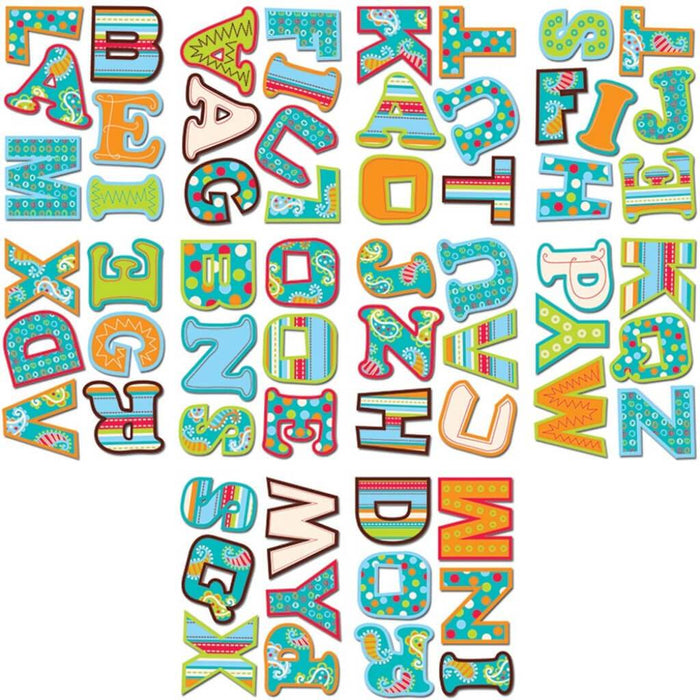 Dot On Turquoise Upper Case Stickers 
