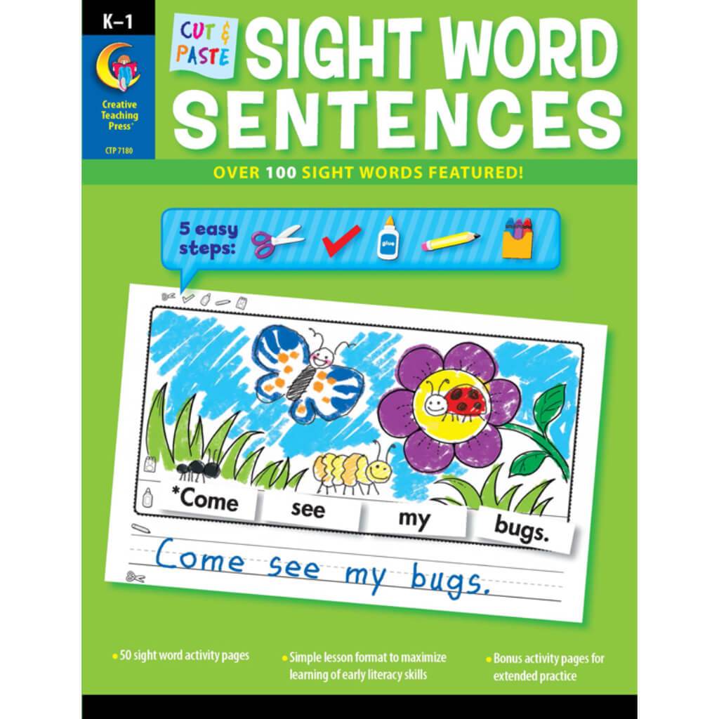 Cut &amp; Paste Sight Words Sentences Grade K-1 