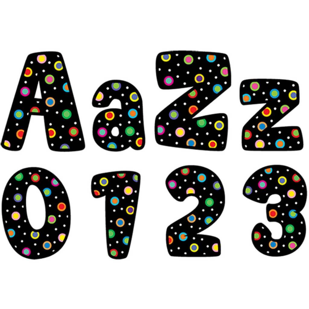 Letters Designer Dots Black 