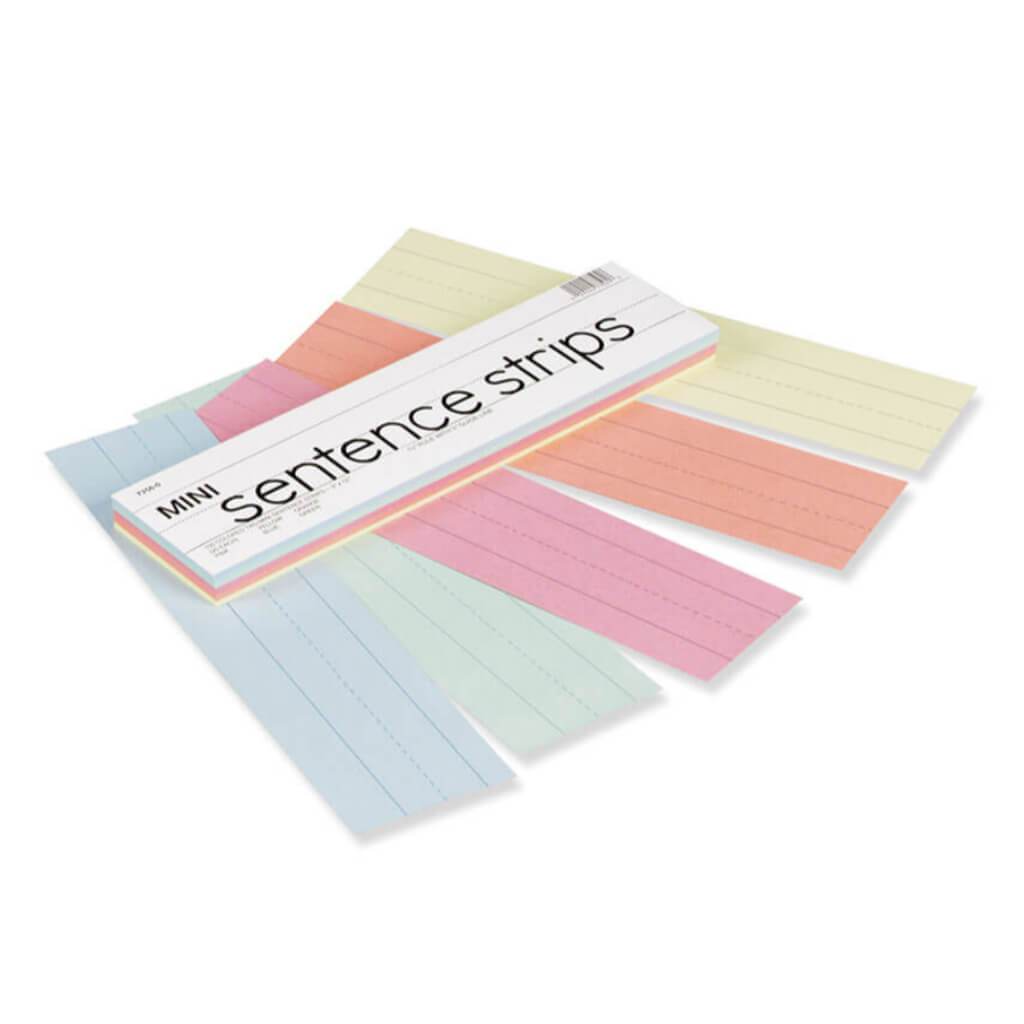 Mini Sentence Strips 3in x 12in Assorted Colors