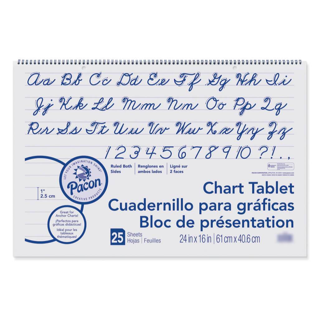 Chart Tablet 24in x 16in Cursive Cover