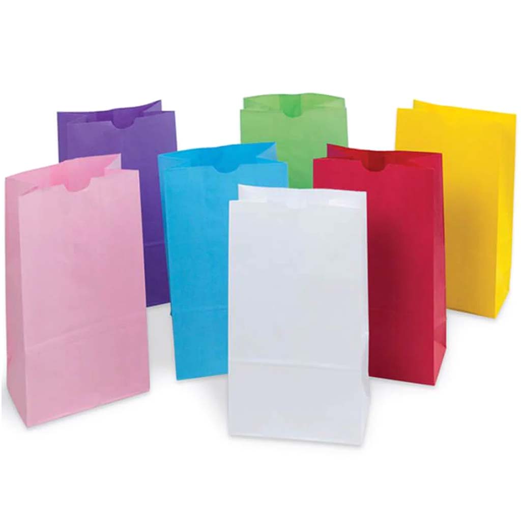 Rainbow Kraft Bags 6in x 11in Assorted Pastel Colors