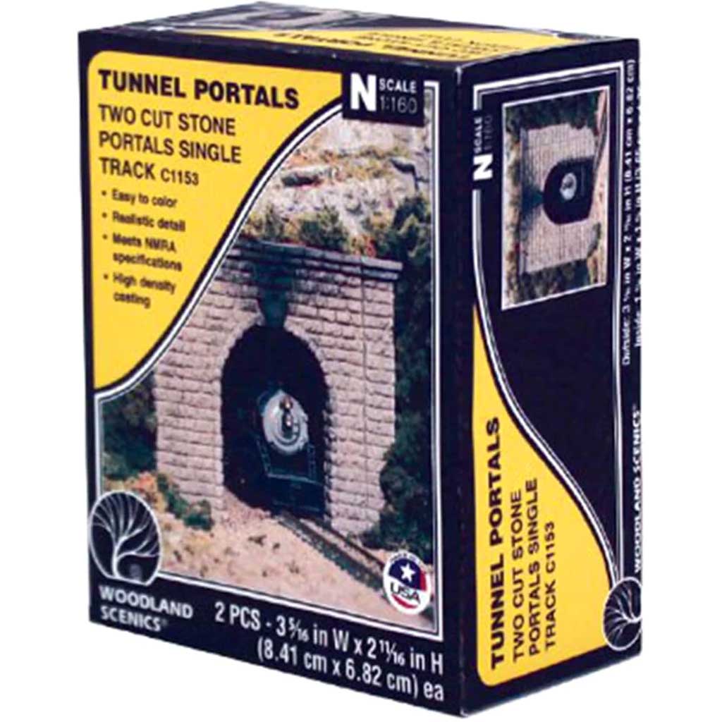 Tunnel Cut Stone Single Portal - N Scale 