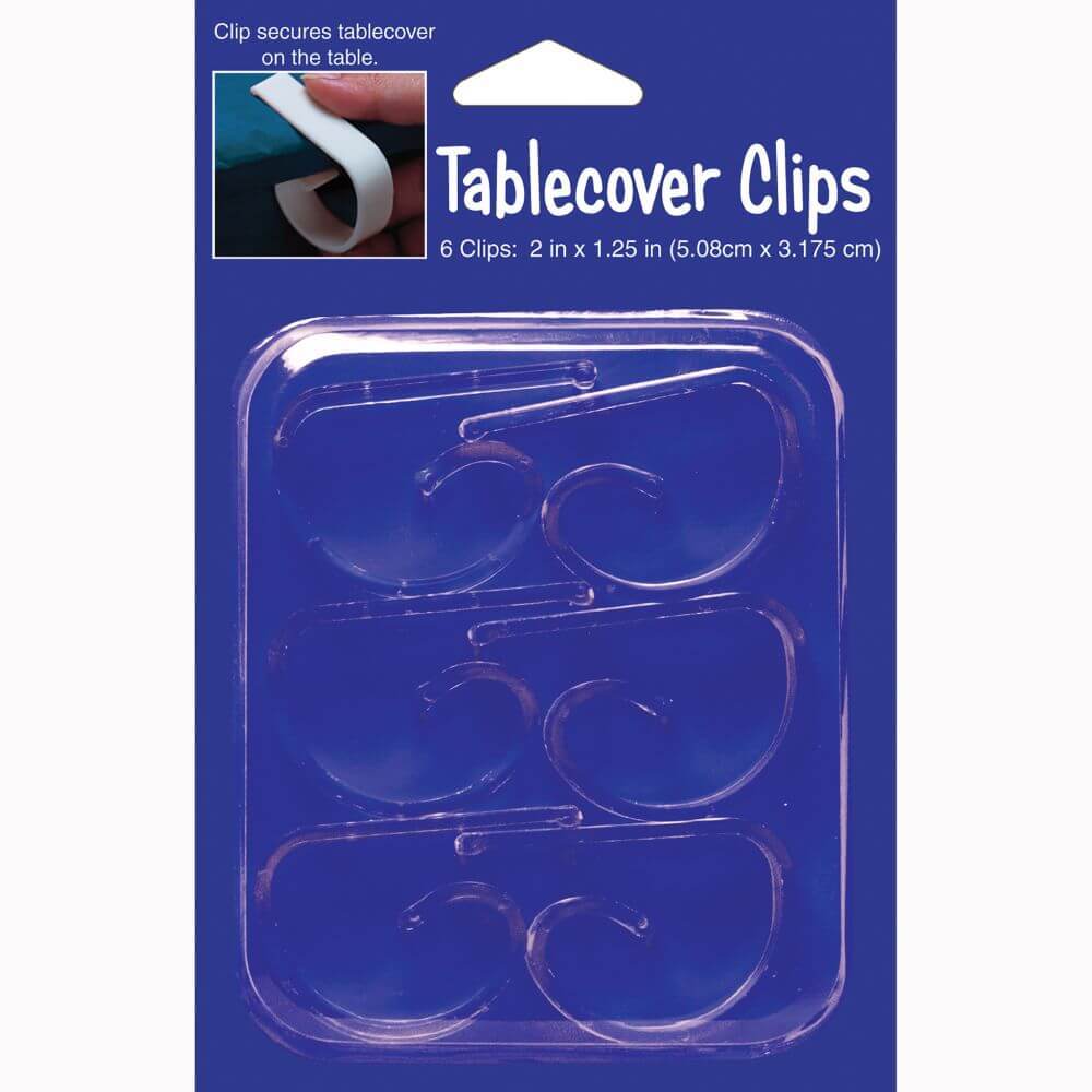 Plastic Tablecover Clips Clear 2X1.25In 