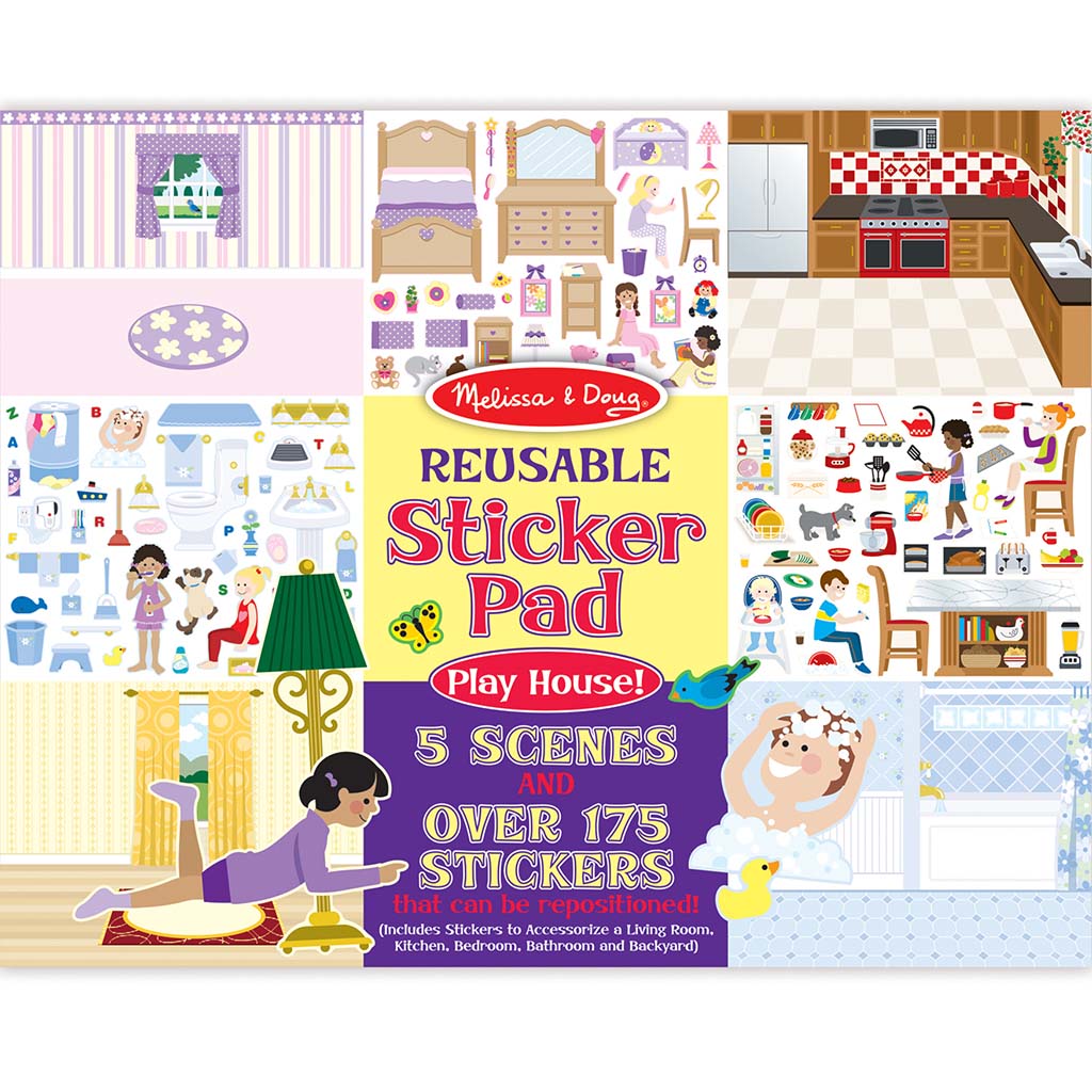 REUSABLE STICKER PAD- PLAY HOUSE SCENES 