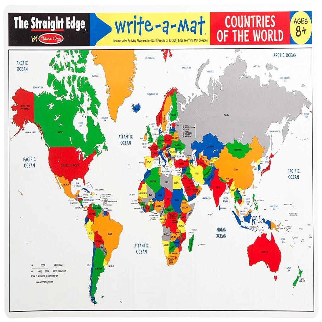 Write-A-Mat Countries On The World