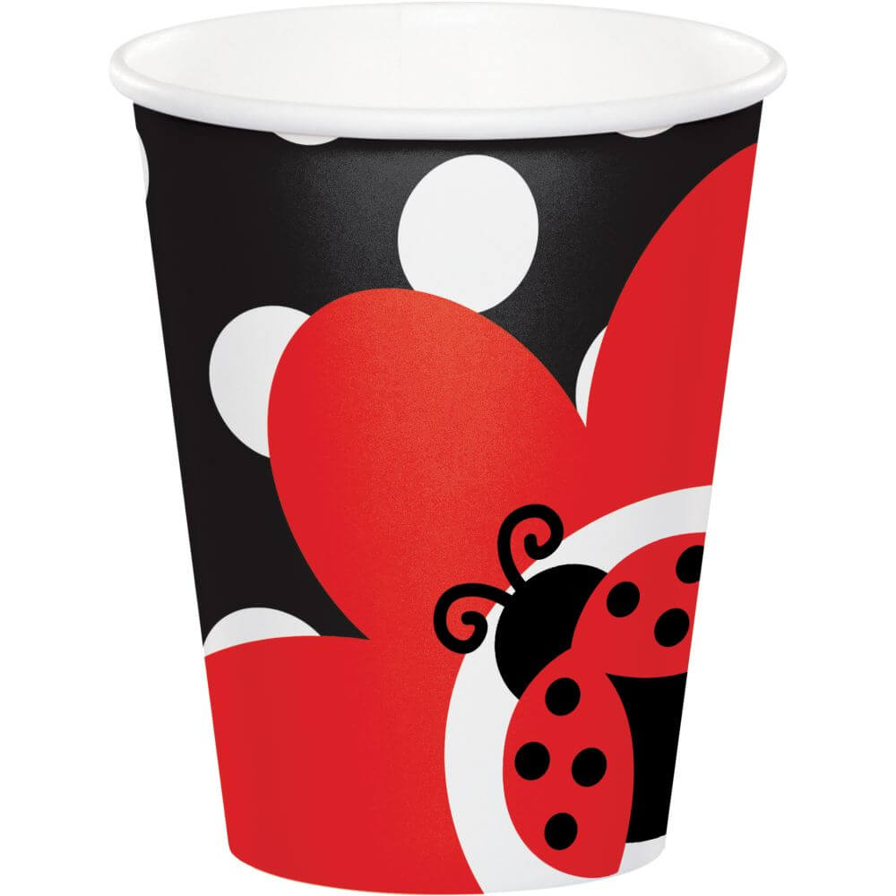 Ladybug Fancy, Paper Cups 8ct 9oz 