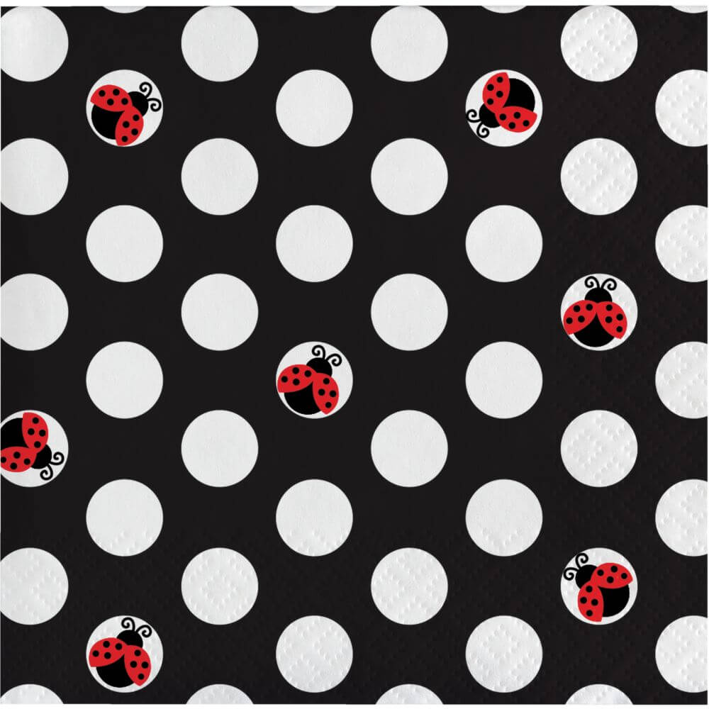 Beverage Napkins 3ply, Ladybug Fancy 