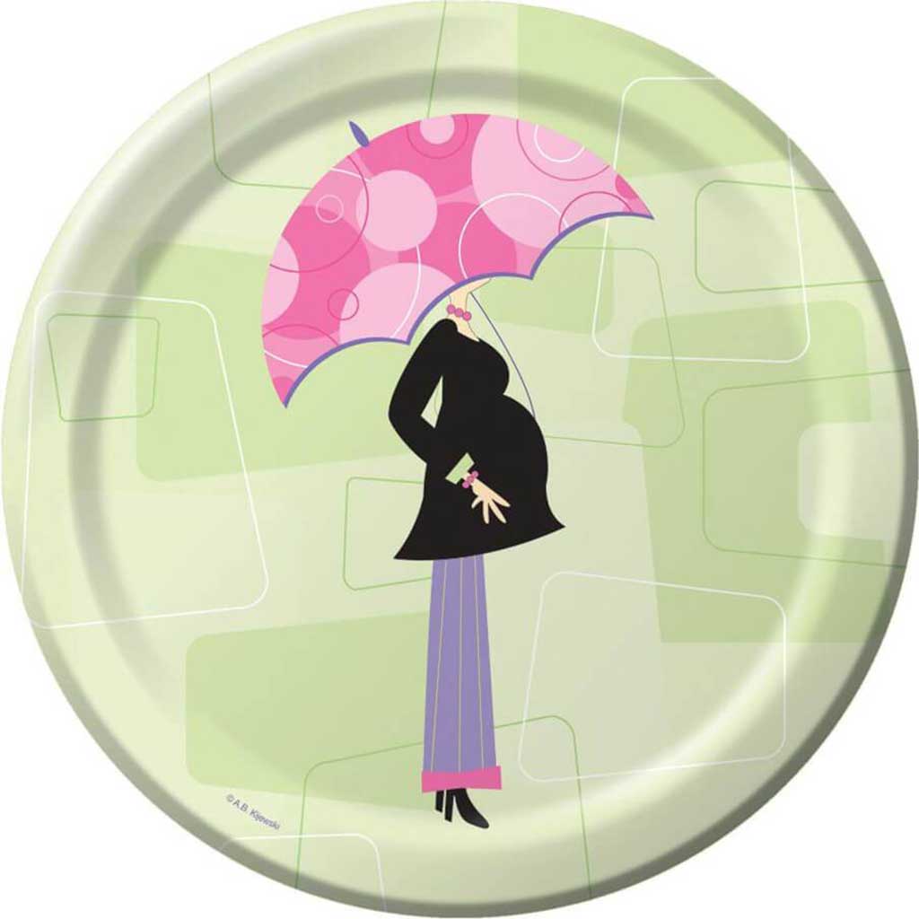 Dinner Plates 9in, Baby Shower Mod Mom 