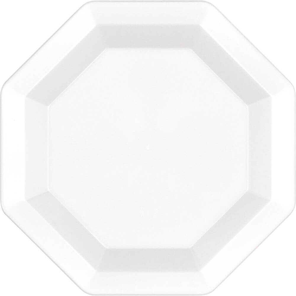 White Plastic Plates Octagon 8ct 10in 