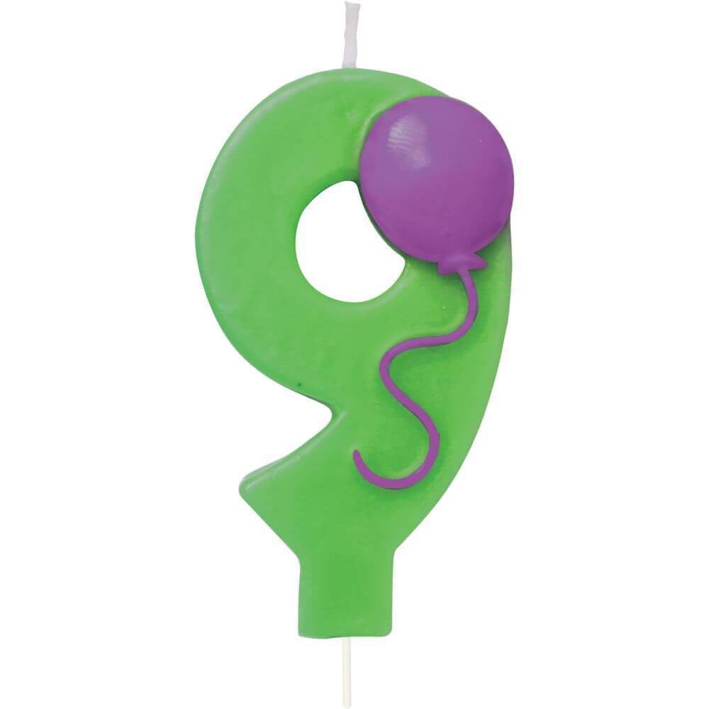 Candle Number 9 with Balloon 