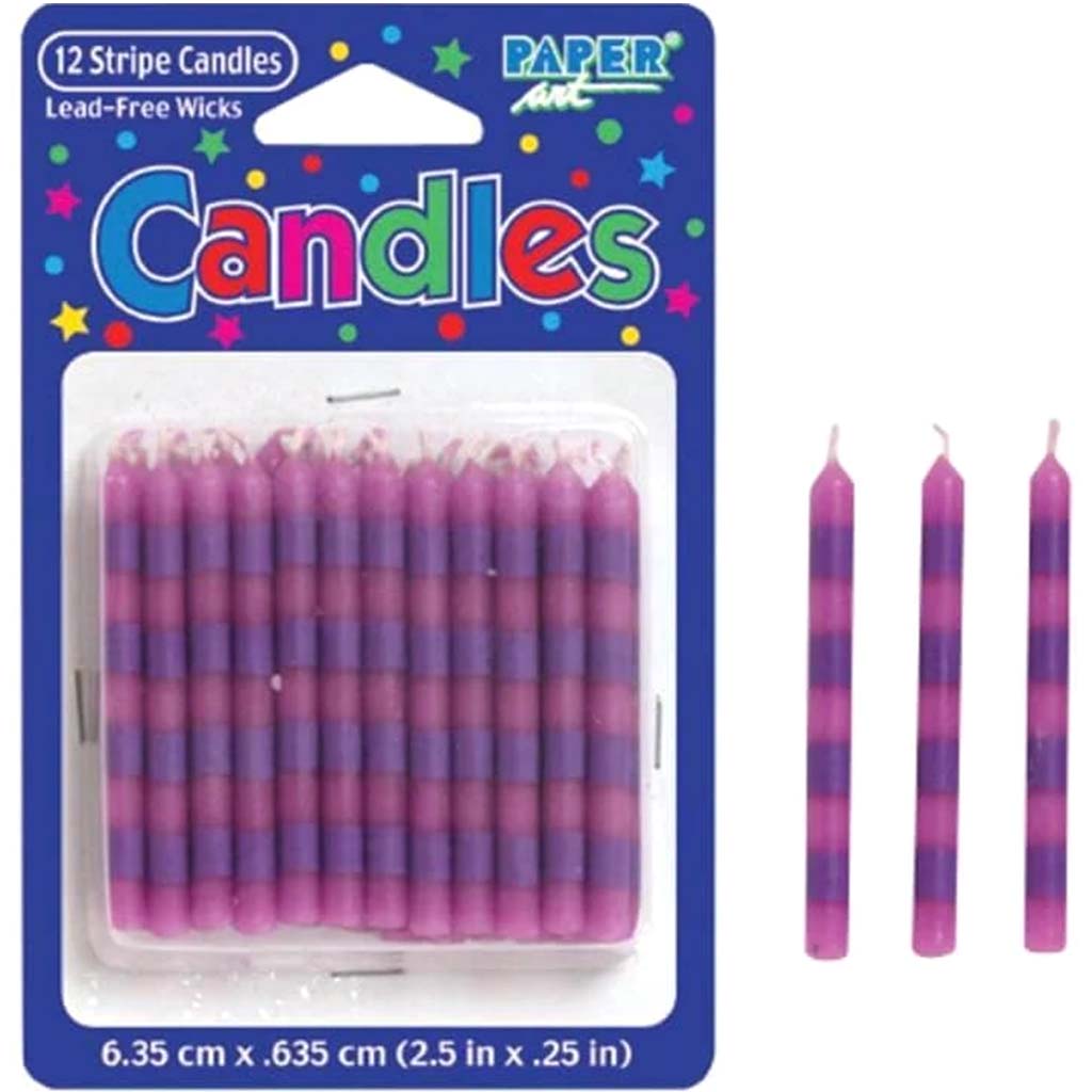 Candles Pink &amp; Purple 12ct 