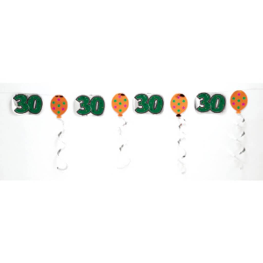 30th Embossed Foil Garland